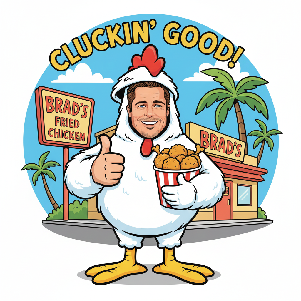 Brad Pitt in chicken costume