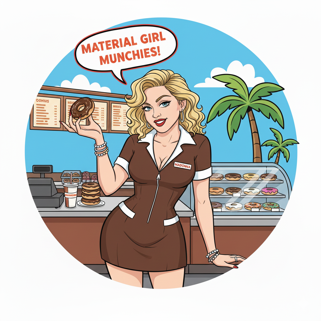 Madonna at Dunkin' Donuts